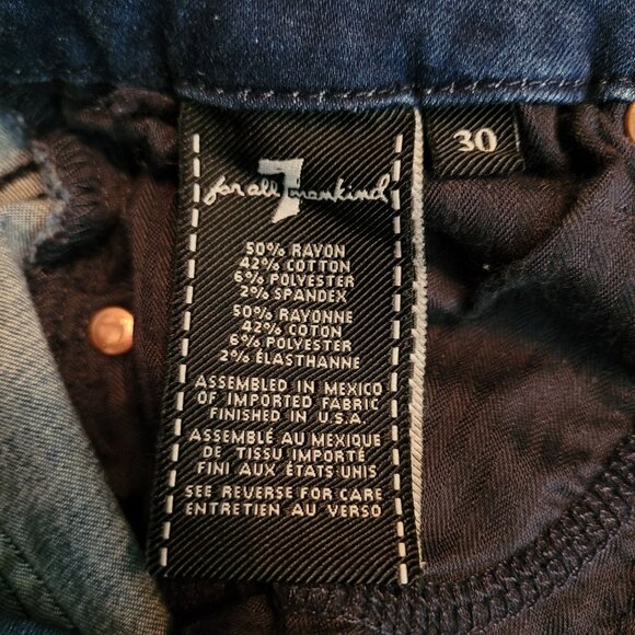 7 For All Mankind Jeans Size 30 High Rise Skinny Medium Dark Wash Stretch - Picture 5 of 10